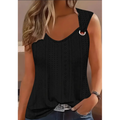 Eyelet Solid Tank Top