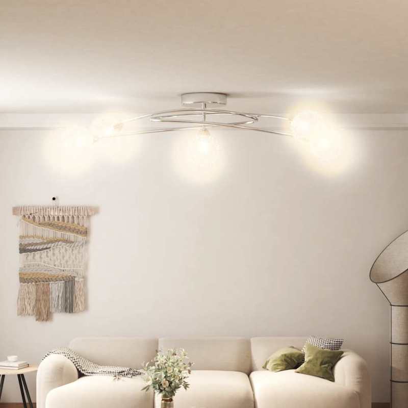 Nordic Mesh Ceiling Light with 5 G9 LED bulbs