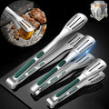 Stainless steel kitchen tongs with non-slip grip