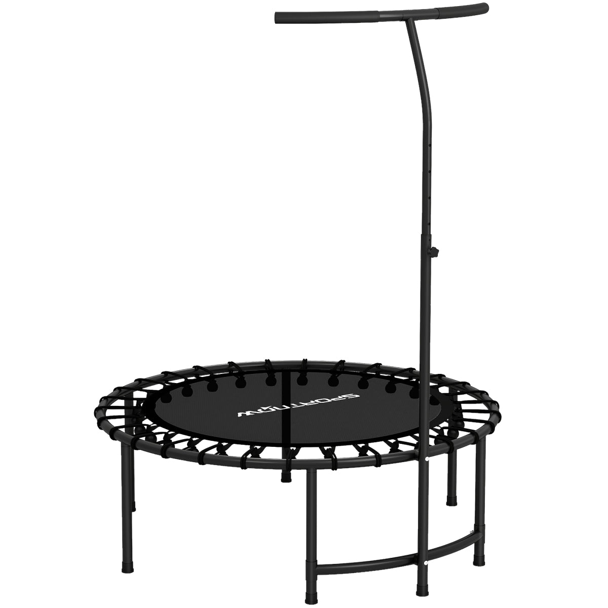 Mini rebounder fitness trampoline with adjustable handle