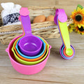 Colorful nesting measuring cups and spoons set