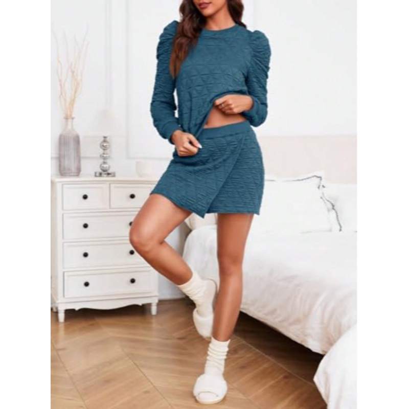 Fisoew Argyle Sweatshirt and Skort Lounge Set