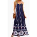 Boheme Floral Spaghetti-Strap Maxi Dress