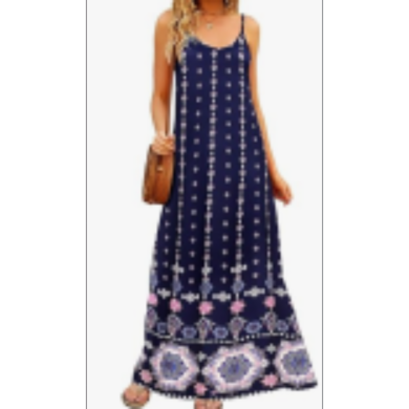 Boheme Floral Spaghetti-Strap Maxi Dress