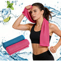 Set of 2 microfiber cooling towels for fitness and yoga